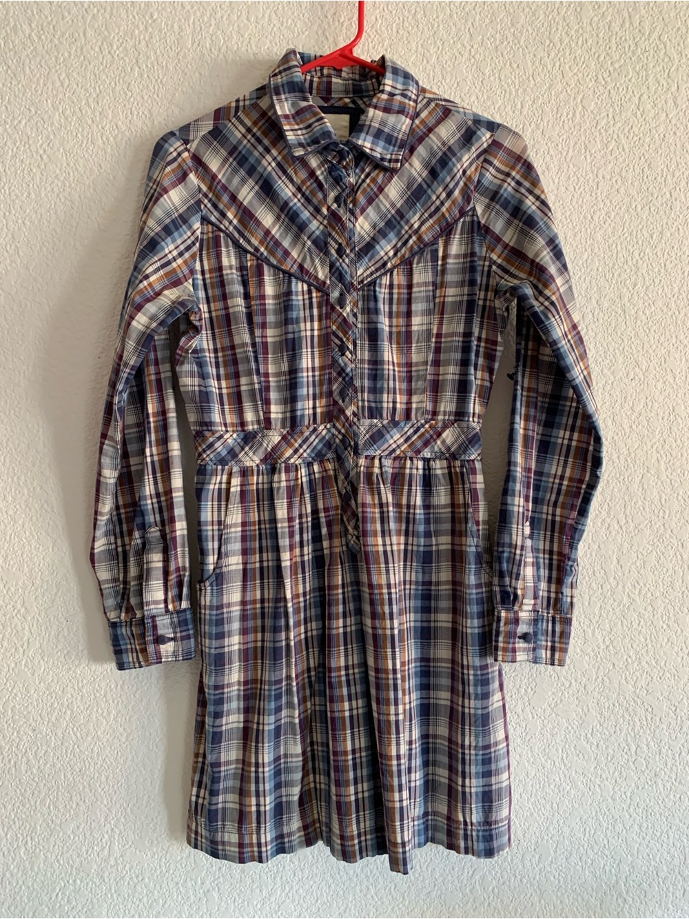 Heritage 1981 Women’s Small Western Style Button Down Shirt Dress With Pockets.
